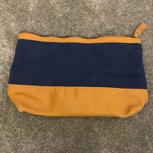 Hearth and Hand leather and cloth makeup bag